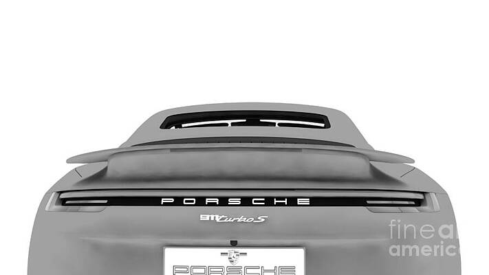 Wall Art featuring the photograph Porsche - THE BEST SEXY VIEW IS A REAR VIEW - BW by Stefano Senise