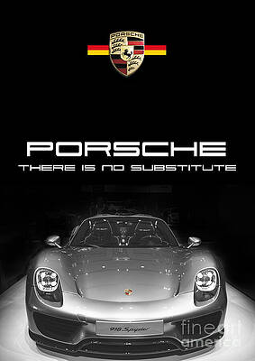 Wall Art featuring the digital art Porsche - There Is No Substitute by Stefano Senise