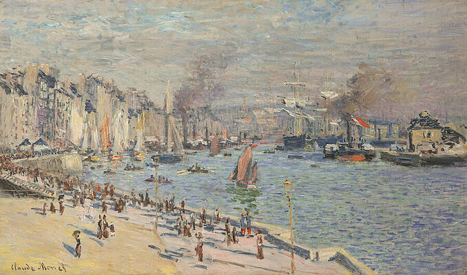 Bustling Harbor Scene by Claude Monet Wall Art