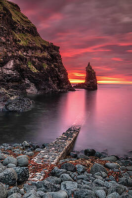 Sunset Photograph - Portcoon Jetty, Co Antrim, Northern Ireland by Adrian Hendroff