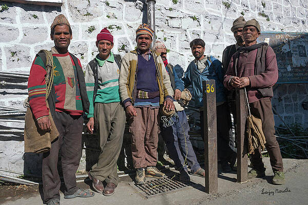 Landscape Wall Art featuring the photograph Porters At Landour Bazaar, Mussoorie by Sanjay Marathe