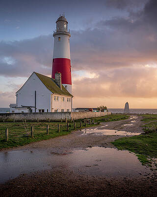 Portrait Photograph - Portland Bill - Sunset by Chris Boulton
