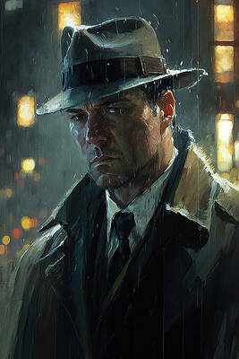 Mysterious Painting - Portrait Of A Detective, 06 by AM FineArtPrints