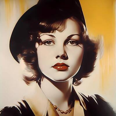 Vintage Digital Art - Portrait Of A Young Woman In Retro Style by Andre Petrov