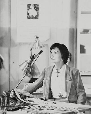Coco Chanel at Her Desk Photograph