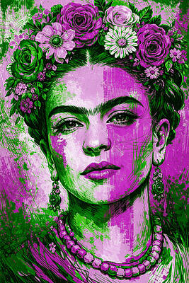 Frida Kahlo Vibrant Portrait Digital Art