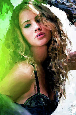 Expression Wall Art featuring the digital art Portrait Of Jennifer Lawrence by Gradify Creations