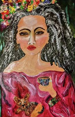 Woman Wall Art featuring the painting Portrait Of My Soul by Stacey Torres