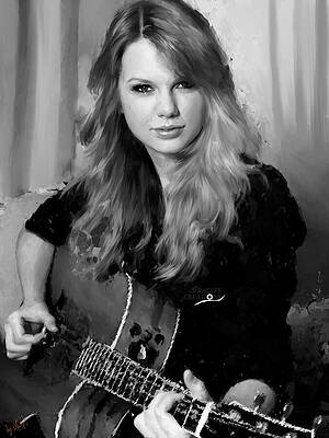 Black And White Digital Art - Taylor Swift, Guilty As Sin by Gradify Creations