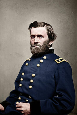 Historical Wall Art featuring the photograph Portrait, Ulysses S Grant, Major General by American Landscapes