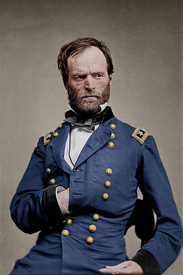 Historical Wall Art featuring the photograph Portrait, William T. Sherman, Major General by American Landscapes