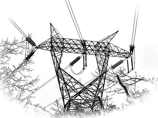 Sky Wall Art featuring the photograph Power Lines by Louis Dallara