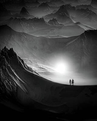 Mysterious Mountain Landscape at Dawn Photograph