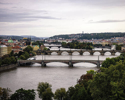 Architecture Photograph - Prague Skyline Cityscape by Robert Niemeier