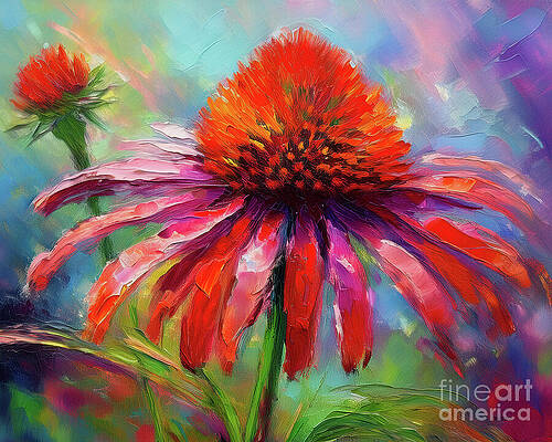 Vintage Wall Art featuring the ai art Prairie Flower by Macro Abundance