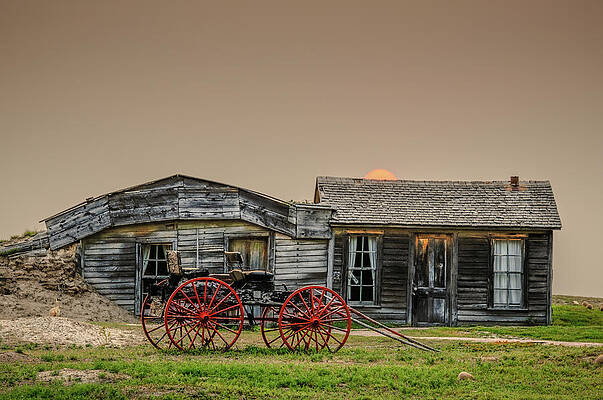 Wall Art featuring the photograph Prairie Homestead Historic  Site, Badlands S.D. by Lloyd Gillies