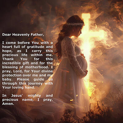 Wall Art featuring the digital art Prayer For Safe Delivery 1 by Gian Smith