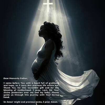 Wall Art featuring the digital art Prayer For Safe Delivery 2 by Gian Smith