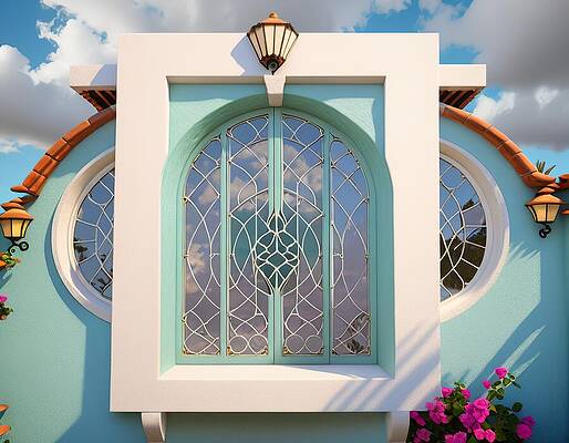 Architecture Wall Art featuring the digital art Pretty Window by Eris And AI