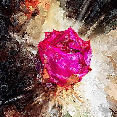 Arizona Wall Art featuring the mixed media Prickly Beauty Pink by Tatiana Travelways