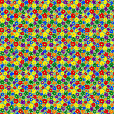 Floral Wall Art featuring the digital art Pride Floral Pattern Collection - Classic Rainbow Pride Flag by Snow Iris Studio