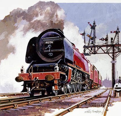 Engine Painting - Princess Coronation Class Locomotive by John Swatsley