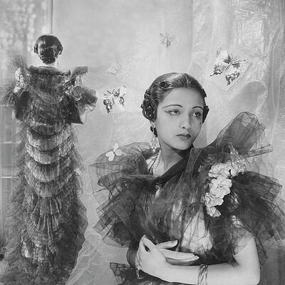 Butterfly Photograph - Princess Karam Kapurthala Of India by Cecil Beaton