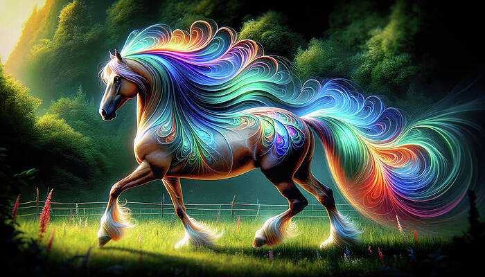 Majestic Wall Art featuring the digital art Prismatic Grace by Bill and Linda Tiepelman