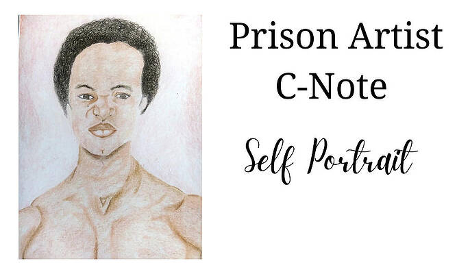 Wall Art featuring the drawing Prison Artist C-Note Self Portrait by Donald C-Note Hooker