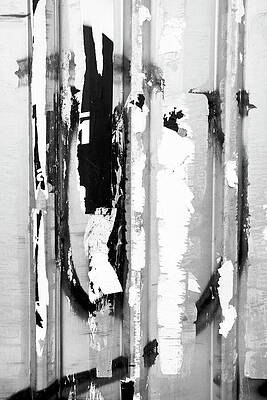 Weathered Black and White Abstract Wall Art