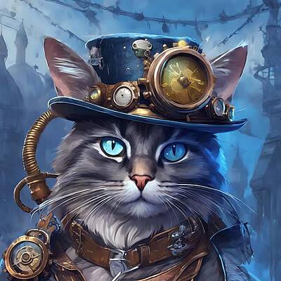 Whimsical Digital Art - Professor Muffin Prepares For The Time Machine Test by Eris And AI