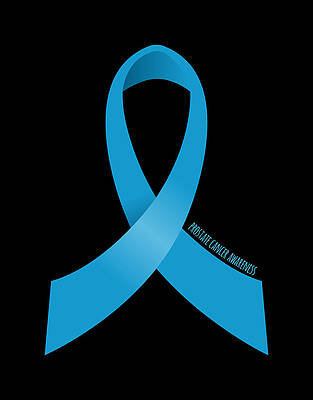 Awareness Wall Art featuring the digital art Prostate Cancer Awareness Ribbon by Flippin Sweet Gear