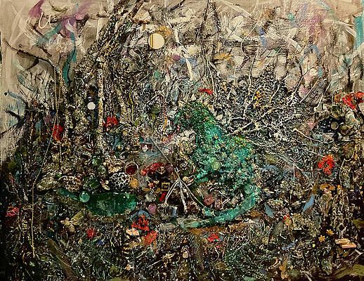 Colorful Wall Art featuring the mixed media Protecting The Hoard by Susan Orosz