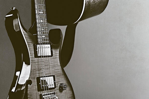 Photograph - PRS S2 Custom 22 Hollow Body Monochrome by Charnwood Photography Fine Art