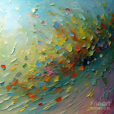 Wall Art featuring the painting Psalm 147 18. Stirred By His Word. Bible Verse Inspirational Wall Art by Mark Lawrence