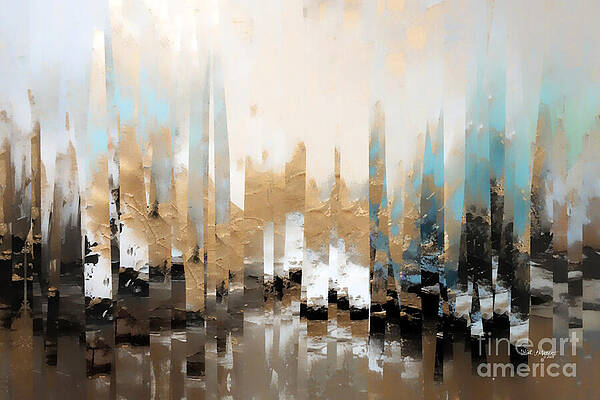 Abstract Cityscape with Vertical Streaks Wall Art
