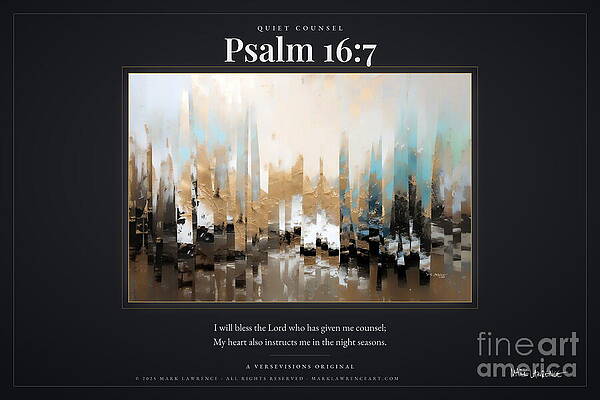 Abstract Cityscape with Psalm Verse Wall Art