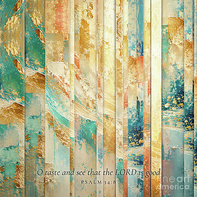 Wall Art featuring the painting Psalm 34 8 Square Christian Art, Taste And See by Mark Lawrence