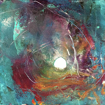 Square Wall Art featuring the painting Psalm Equinox by Rodney Frederickson