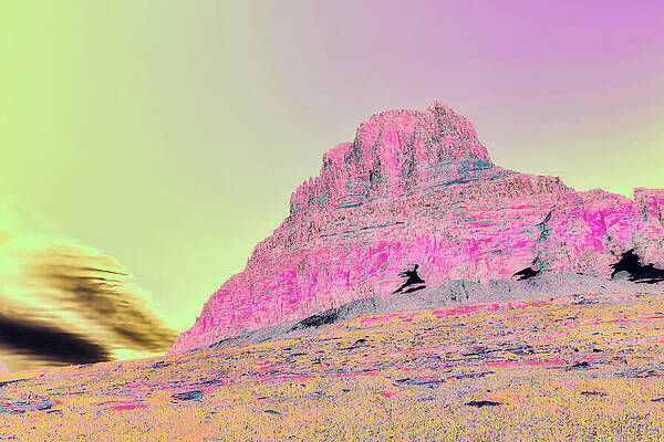 Psychedelic Mountain Landscape Wall Art