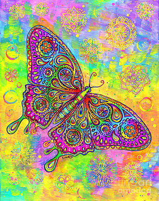 Painting - Psychedelic Paisley Butterfly by Rebecca Wang