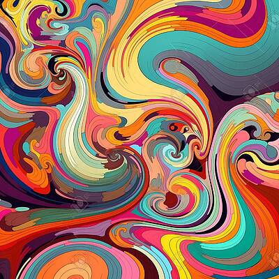 Color Wall Art featuring the digital art Psychedelic Pattern With Swirling Colours No 1 by Andre Petrov