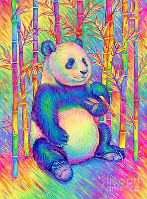 Painting - Psychedelic Rainbow Panda by Rebecca Wang