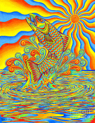 Vibrant Fish Leaping from Water Wall Art