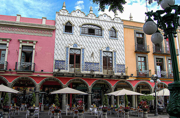 Mexico Photograph - Puebla Street Scene by William Scott Koenig