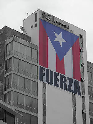Building with Puerto Rican Flag Wall Art