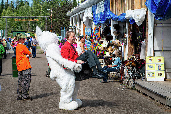 Street Performer in a Bear Costume Wall Art