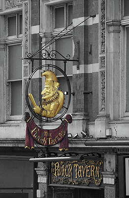 Punch Tavern Sign in London Wall Art