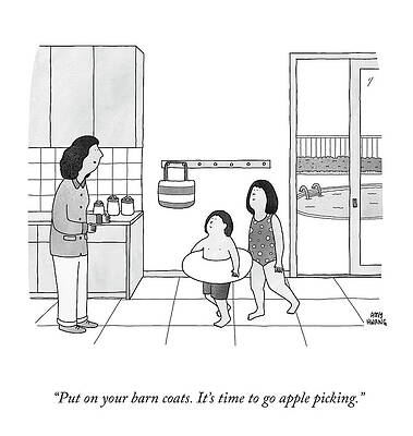 Swim Wall Art featuring the drawing Put On Your Barn Coats by Amy Hwang