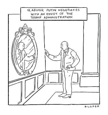 Russia Drawing - Putin Negotiates With Trump Administration Envoy by Brendan Loper